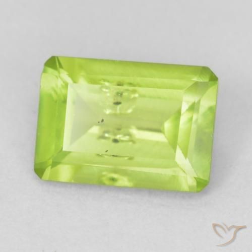 Peridoto Verde giallastro naturale da 0.95 ct, Ottagonale / Taglio smeraldo, VS-SI