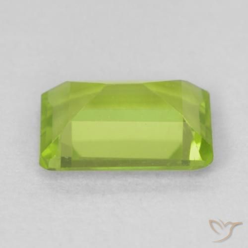 Peridoto Verde giallastro naturale da 0.95 ct, Ottagonale / Taglio smeraldo, VVS