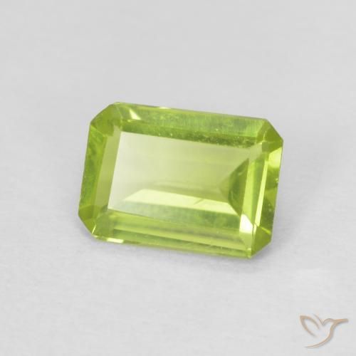 Peridoto Verde giallastro naturale da 0.76 ct, Ottagonale / Taglio smeraldo, VVS-VS