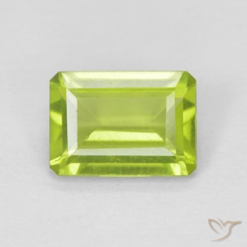 1.01ct Naturale Verde brillante Peridoto, Taglio smeraldo, VVS-VS