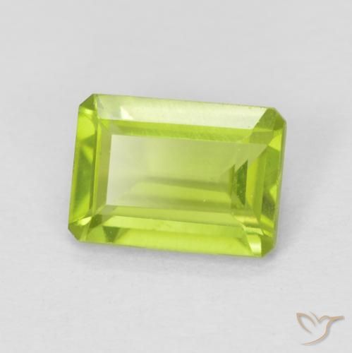 Peridoto Verde brillante naturale da 1.01 ct, Ottagonale / Taglio smeraldo, VVS-VS