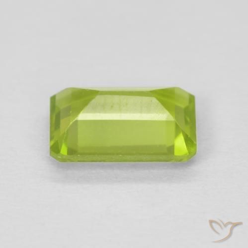 Peridoto Verde brillante naturale da 1.01 ct, Ottagonale / Taglio smeraldo, VVS-VS