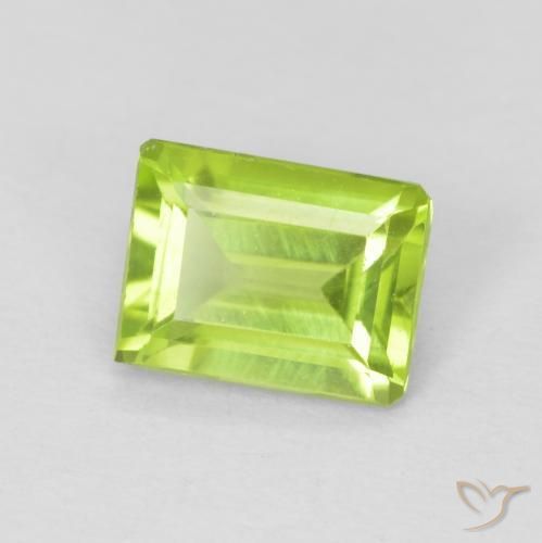 Peridoto Verde brillante naturale da 0.98 ct, Ottagonale / Taglio smeraldo, VVS-VS