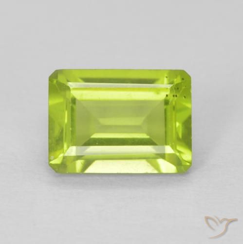 1.12ct Naturale Verde brillante Peridoto, Taglio smeraldo, VS
