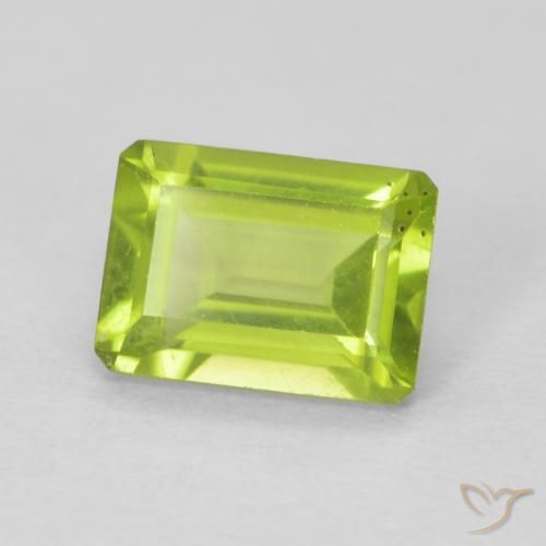 Peridoto Verde brillante naturale da 1.12 ct, Ottagonale / Taglio smeraldo, VS
