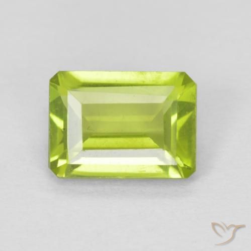 1.06ct Naturale Verde brillante Peridoto, Taglio smeraldo, VVS-VS