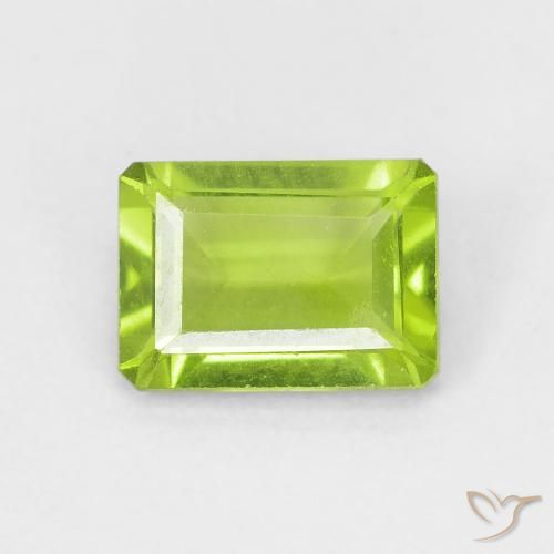 1.08ct Naturale Verde brillante Peridoto, Taglio smeraldo, VVS-VS