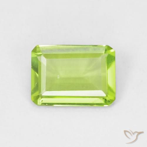 0.79ct Naturale Verde giallastro Peridoto, Taglio smeraldo, VVS-VS