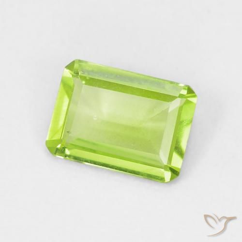 Peridoto Verde giallastro naturale da 0.79 ct, Ottagonale / Taglio smeraldo, VVS-VS