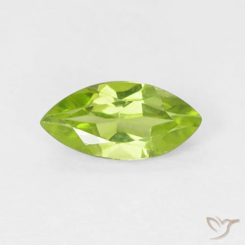 0.60ct Naturale Verde medio Peridoto, Taglio marquise, VS