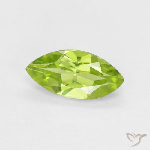 Peridoto Verde medio naturale da 0.60 ct, Taglio marquise, VS