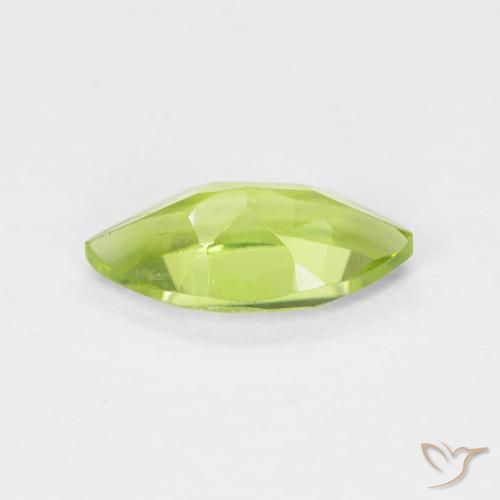 Peridoto Verde medio naturale da 0.60 ct, Taglio marquise, VS