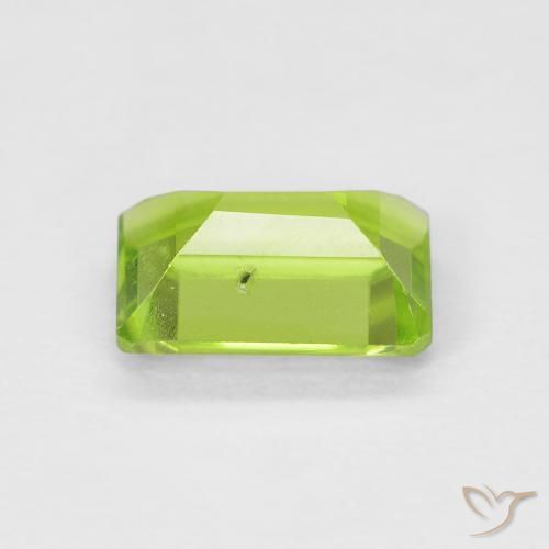 Peridoto verde medio naturale da 1,11 ct, taglio smeraldo, VS