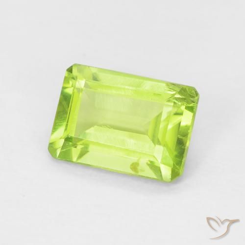 Peridoto Verde medio naturale da 1.03 ct, Ottagonale / Taglio smeraldo, VS
