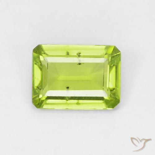 0.93ct Naturale Verde brillante Peridoto, Taglio smeraldo, VS-SI