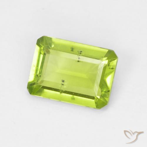 Peridoto Verde brillante naturale da 0.93 ct, Ottagonale / Taglio smeraldo, VS-SI