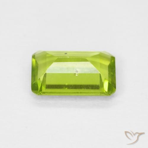 Peridoto Verde brillante naturale da 0.93 ct, Ottagonale / Taglio smeraldo, VS-SI