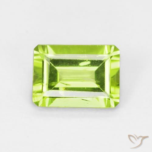 1.08ct Naturale Verde medio Peridoto, Taglio smeraldo, VS