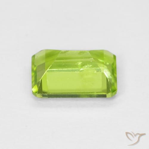 Peridoto Verde medio naturale da 1.08 ct, Ottagonale / Taglio smeraldo, VS