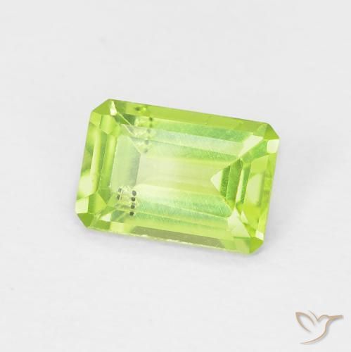 Peridoto Verde giallastro naturale da 0.57 ct, Ottagonale / Taglio smeraldo, VS