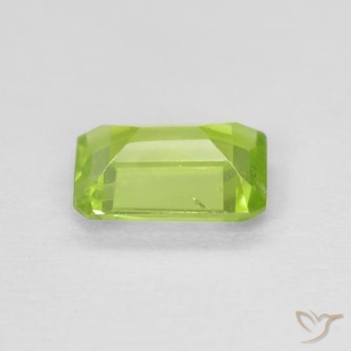 Peridoto Verde brillante naturale da 0.95 ct, Ottagonale / Taglio smeraldo, VS