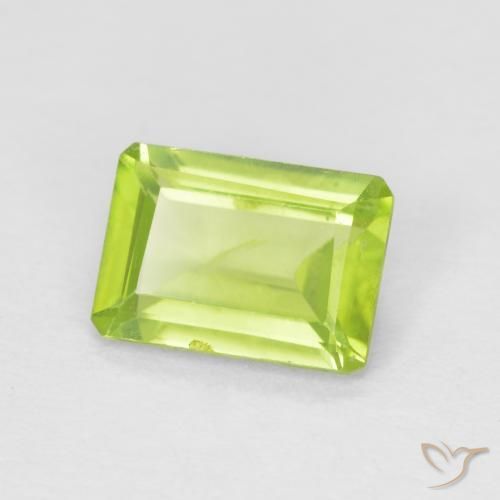 Peridoto Verde brillante naturale da 0.91 ct, Ottagonale / Taglio smeraldo, VS