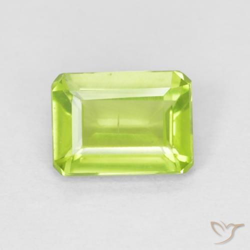 1.04ct Naturale Verde brillante Peridoto, Taglio smeraldo, VVS-VS