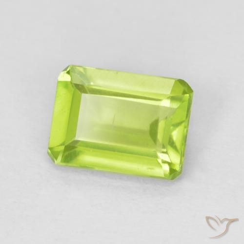 Peridoto Verde brillante naturale da 1.04 ct, Ottagonale / Taglio smeraldo, VVS-VS