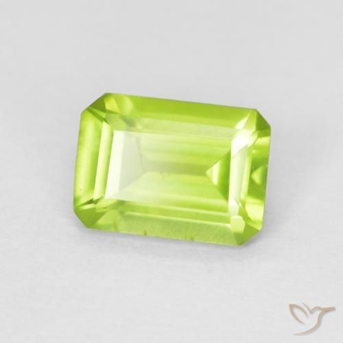 Peridoto Verde brillante naturale da 0.99 ct, Ottagonale / Taglio smeraldo, VS