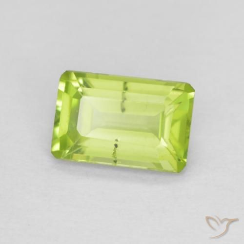 Peridoto Verde brillante naturale da 0.59 ct, Ottagonale / Taglio smeraldo, VS-SI