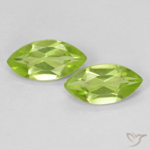 1.10ctw Naturale Verde brillante Peridoto, Taglio marquise, VVS