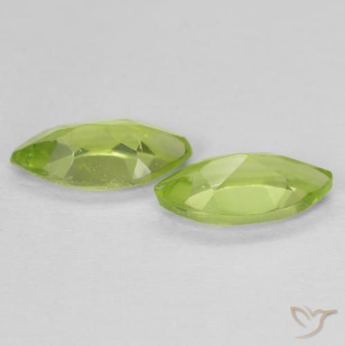 Gemme di Peridoto Verde brillante naturale da 1.10 ct, Taglio marquise, VVS