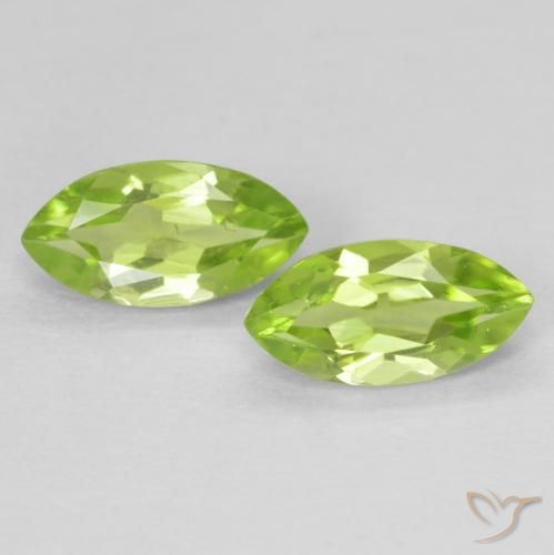 Gemme di Peridoto Verde giallastro naturale da 1.24 ct, Taglio marquise, VVS-VS