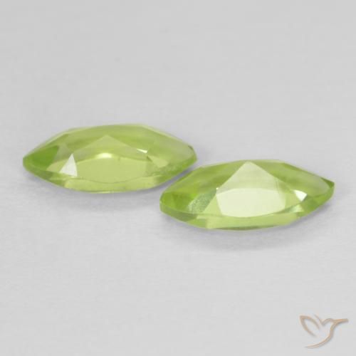 Gemme di Peridoto Verde giallastro vivace naturale da 1.23 ct, Taglio marquise, VVS