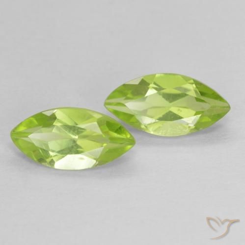 Gemme di Peridoto Verde chiaro naturale da 1.11 ct, Taglio marquise, VVS-VS