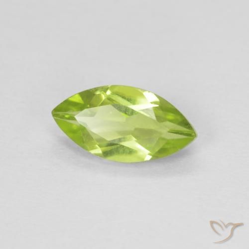 Peridoto Verde medio naturale da 0.69 ct, Taglio marquise, VVS