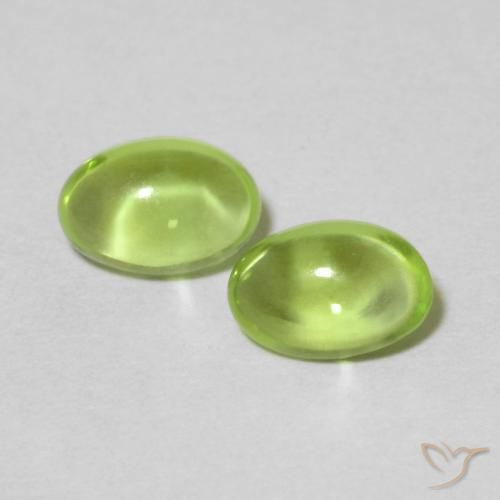 0.98ctw Naturale Verde medio Peridoto, Ovale, Trasparente