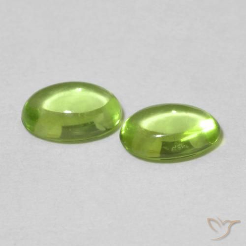 Gemme di Peridoto Verde medio naturale da 0.98 ct, Ovale, Trasparente