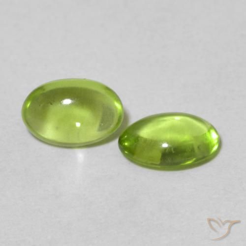Gemme di Peridoto Verde medio naturale da 0.93 ct, Ovale, Trasparente
