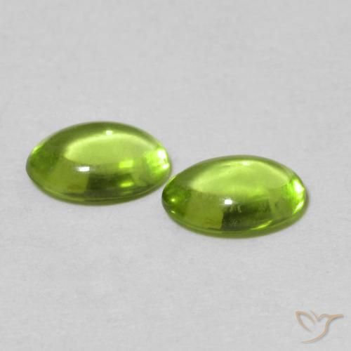 Gemme di Peridoto Verde medio naturale da 0.93 ct, Ovale, Trasparente