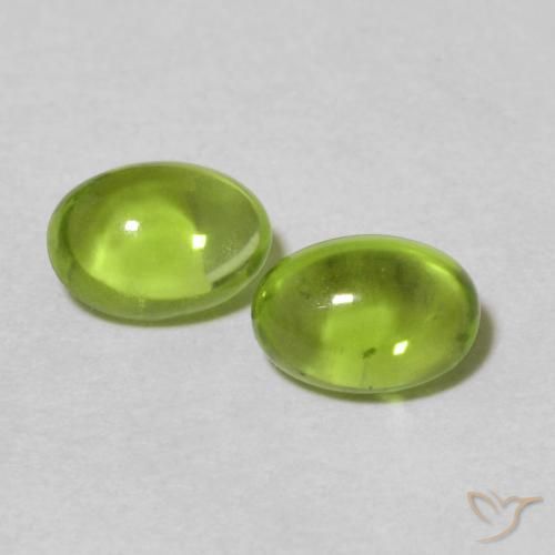 1.30ctw Naturale Verde acceso Peridoto, Ovale, Trasparente