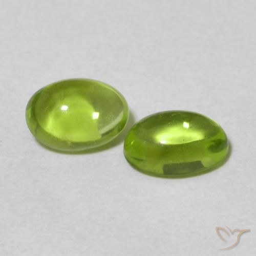 Gemme di Peridoto Verde acceso naturale da 1.30 ct, Ovale, Trasparente