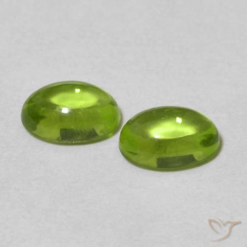 Gemme di Peridoto Verde acceso naturale da 1.30 ct, Ovale, Trasparente