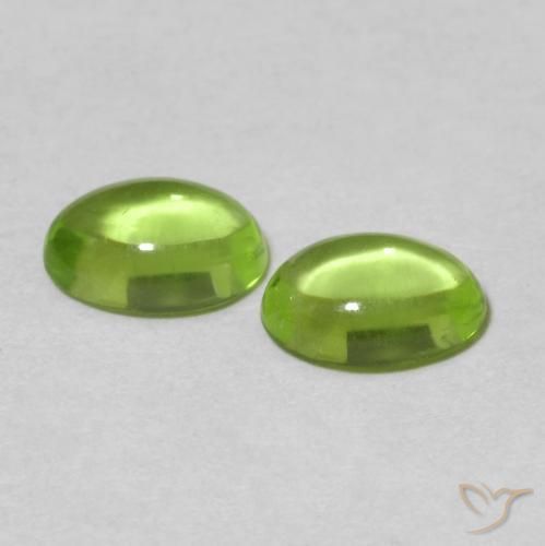Gemme di Peridoto Verde medio naturale da 1.12 ct, Ovale, Trasparente