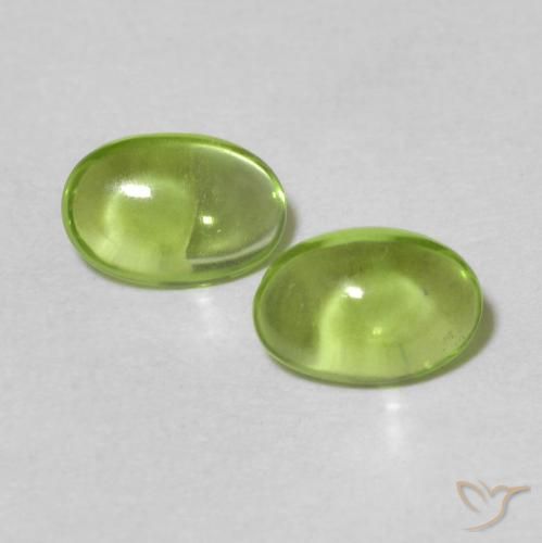 0.89ctw Naturale Verde medio Peridoto, Ovale, Trasparente