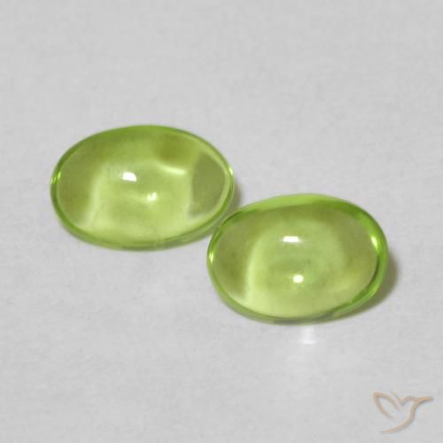 0.83ctw Naturale Verde medio Peridoto, Ovale, Trasparente