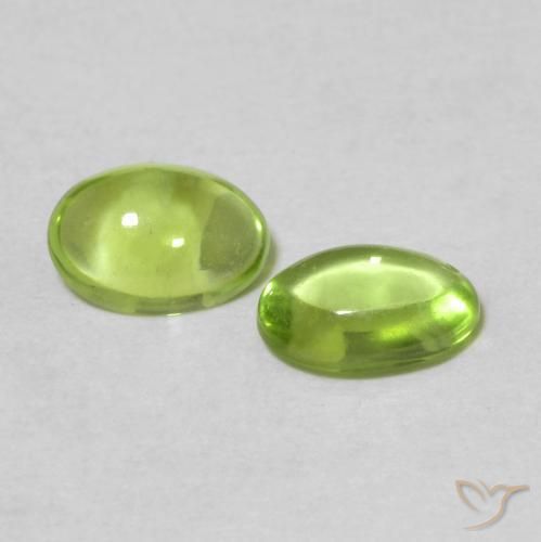 Gemme di Peridoto Verde medio naturale da 0.99 ct, Ovale, Trasparente