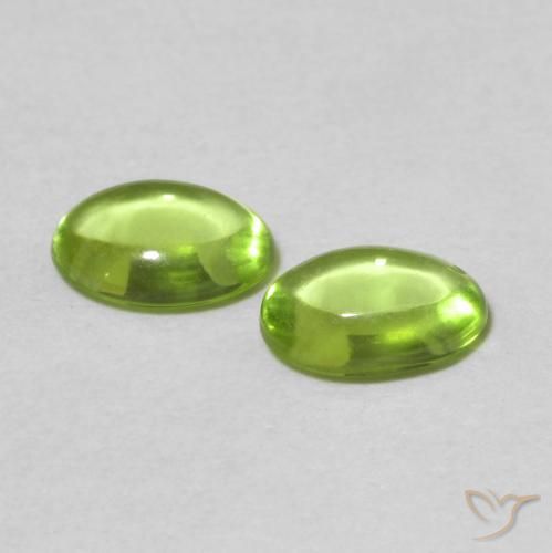 Gemme di Peridoto Verde medio naturale da 0.99 ct, Ovale, Trasparente