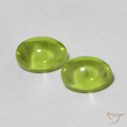 0.98ctw Naturale Verde medio Peridoto, Ovale, Trasparente