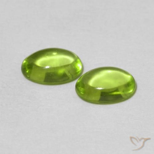 Gemme di Peridoto Verde medio naturale da 0.98 ct, Ovale, Trasparente